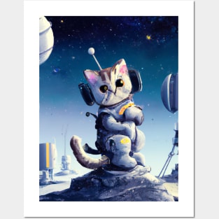 Astronaut Cat Posters and Art